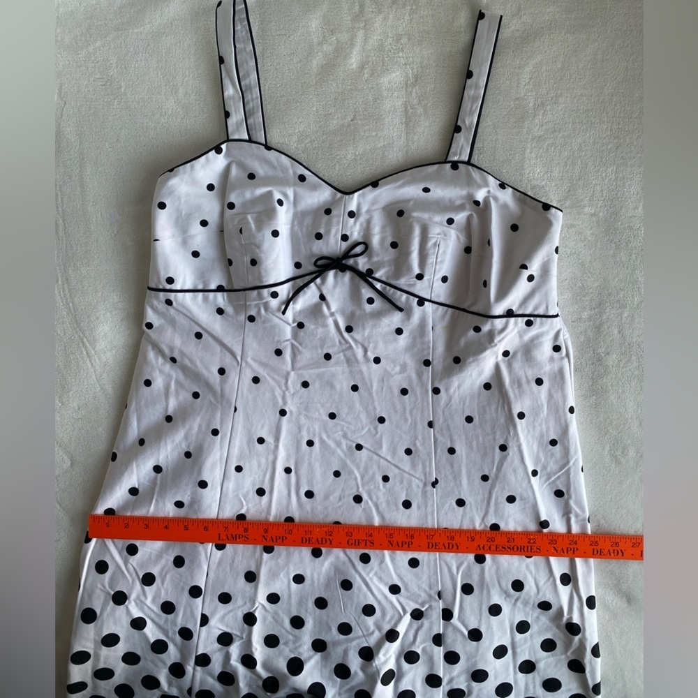 R & K‎ Polka Dot Sun Dress 16W Black White Romantic Easter Paris Preppy Coastal - Picture 13 of 13